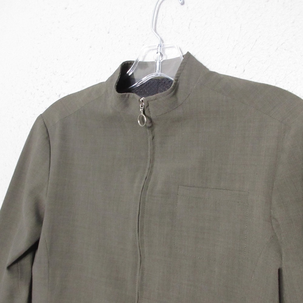 Vintage Guess Collection Women Top 0 Green Y2K‎ Fitted Moto Wool Blend USA